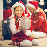 10Pcs Christmas Drawstring Bags Velvet Reusable Antlers Wrapping Candy Bags