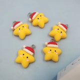 10Pcs Christmas Hat Star Resin Charms DIY Jewelry Findings