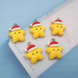 10Pcs Christmas Hat Star Resin Charms DIY Jewelry Findings