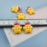 10Pcs Christmas Hat Star Resin Charms DIY Jewelry Findings