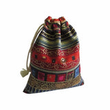 10Pcs Christmas Cotton Jewelry Pouches Ethnic Gift Bags Drawstring Bags 9.5*12cm