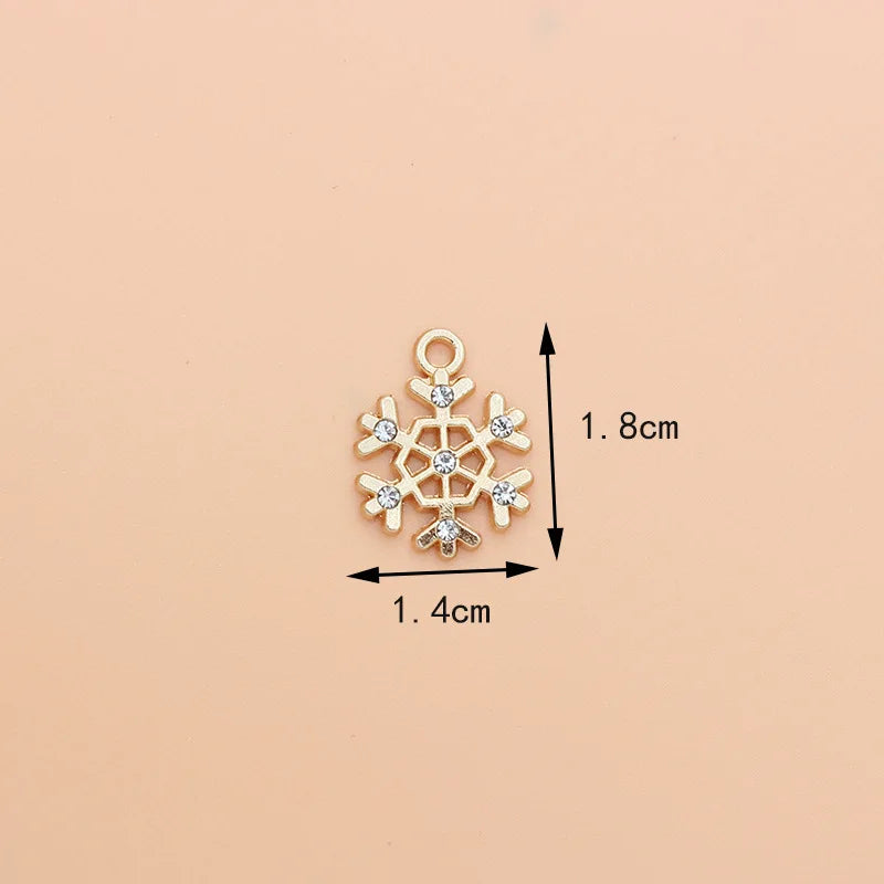 10Pcs Snowflake Charms for DIY Jewelry Making