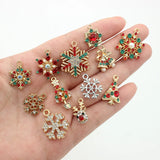10Pcs Snowflake Charms for DIY Jewelry Making
