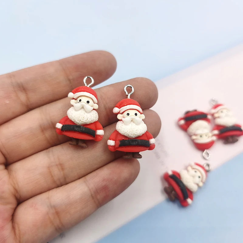 10Pcs Santa Claus Charms for Jewelry Making Diy Bracelet Earring Pendant