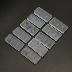 10Pcs Christmas Silicone Nail Art Mold Set