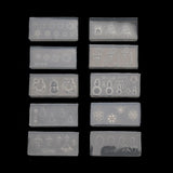 10Pcs Christmas Silicone Nail Art Mold Set