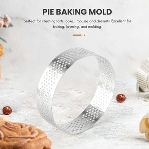 10Pcs Stainless Steel Tart Rings with Holes Kitchen Baking Mould