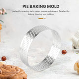 10Pcs Stainless Steel Tart Rings with Holes Kitchen Baking Mould