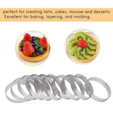 10Pcs Circular Tart Rings Stainless Steel Cake Mousse Mold