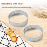 10Pcs Stainless Steel Tart Rings with Holes Kitchen Baking Mould