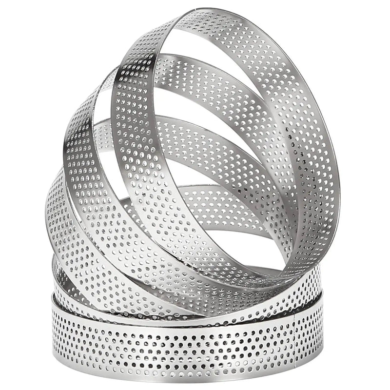 10Pcs Circular Tart Rings Stainless Steel Cake Mousse Mold