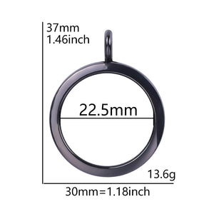 10Pcs 30mm Round Memory Twist Locket Pendant Necklace Jewelry Bulk