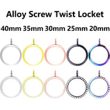 10Pcs 30mm Round Memory Twist Locket Pendant Necklace Jewelry Bulk