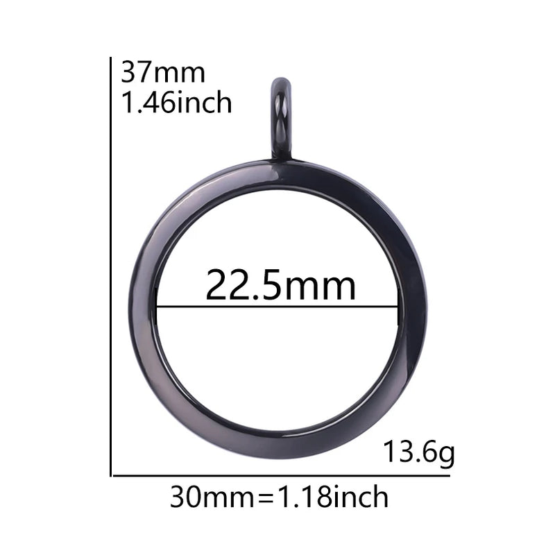 10Pcs 30mm Round Memory Twist Locket Pendant Necklace Jewelry Bulk