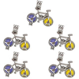 10Pcs Bike Charm Pearl Cage Locket Aromatherapy Pendant Necklace Keychain