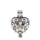 10Pcs Heart Pearl Cage Locket Aromatherapy Pendant DIY Jewelry Bulk