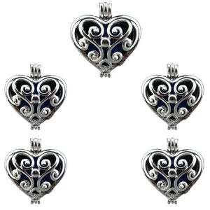 10Pcs Heart Pearl Cage Locket Aromatherapy Pendant DIY Jewelry Bulk