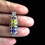 10Pcs Rhombus Grid Pearl Cage Aromatherapy Pendant DIY Jewelry