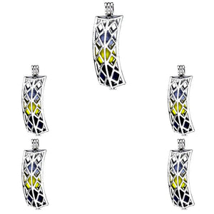 10Pcs Rhombus Grid Pearl Cage Aromatherapy Pendant DIY Jewelry