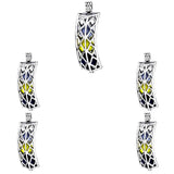 10Pcs Rhombus Grid Pearl Cage Aromatherapy Pendant DIY Jewelry