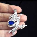 10Pcs Mermaid Charm Pearl Cage Locket Aromatherapy Pendant Necklace Bracelet DIY