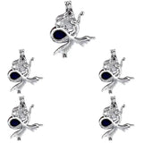 10Pcs Mermaid Charm Pearl Cage Locket Aromatherapy Pendant Necklace Bracelet DIY