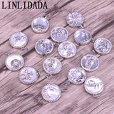 10Pcs Clear CZ Micro Pave Mother-of-shell Pendant Charm