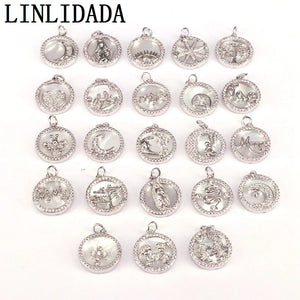 10Pcs Clear CZ Micro Pave Mother-of-shell Pendant Charm