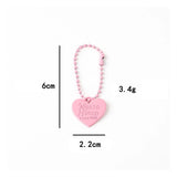 10Pcs Love Heart Sweet Letter Keychain Ball Chains Double Sided Pendant