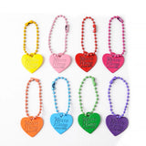 10Pcs Love Heart Sweet Letter Keychain Ball Chains Double Sided Pendant