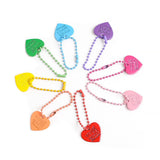 10Pcs Love Heart Sweet Letter Keychain Ball Chains Double Sided Pendant