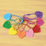 10Pcs Love Heart Sweet Letter Keychain Ball Chains Double Sided Pendant