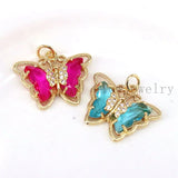 10Pcs Colorful Butterfly DIY Charms for Jewelry Making