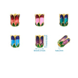 10Pcs Colorful Chinese Cabbage Beads Alloy Enamel Bracelet Necklace Spacers