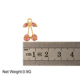 10Pcs Colorful Crystal Cherry Charms Golden Alloy Fruit DIY Earr