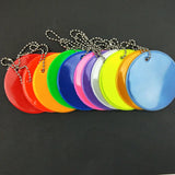 10Pcs Colorful 6.5CM Round Reflective Keychains for Kids