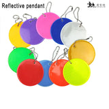 10Pcs Colorful 6.5CM Round Reflective Keychains for Kids