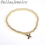 10Pcs Colorful Enamel Heart Charm Bracelet Copper Bead Jewelry
