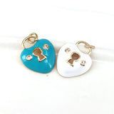 10Pcs Enamel Heart Charms for Jewelry Making Copper Accessories