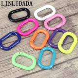 10Pcs Colorful Enamel Oval Spring Clasp 21x31MM