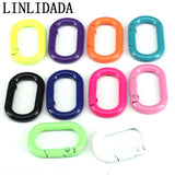 10Pcs Colorful Enamel Oval Spring Clasp 21x31MM