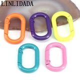 10Pcs Colorful Enamel Oval Spring Clasp 21x31MM