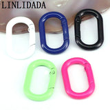 10Pcs Colorful Enamel Oval Spring Clasp 21x31MM