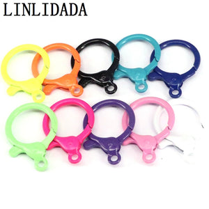 10Pcs Colorful Enamel Round Lobster Claw Spring Clasp 28x40mm