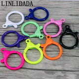 10Pcs Colorful Enamel Round Lobster Claw Spring Clasp 28x40mm