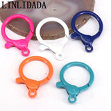 10Pcs Colorful Enamel Round Lobster Claw Spring Clasp 28x40mm