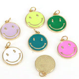 10Pcs Colorful Smiley Face Necklace Pendant Earring Charm for Jewelry Making