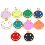 10Pcs Colorful Smiley Face Necklace Pendant Earring Charm for Jewelry Making