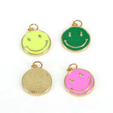 10Pcs Colorful Smiley Face Necklace Pendant Earring Charm for Jewelry Making