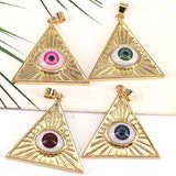10Pcs Colorful Eye Jewelry Triangle Pendants for Necklace Making